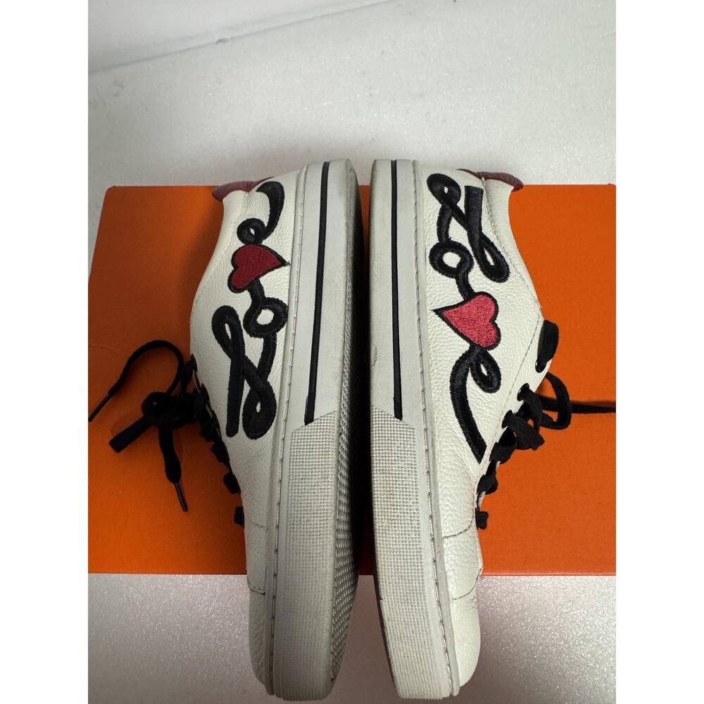 Brighton Shoes Womens Size 7 M Leather Love Heart Lace Up Casual Sneaker - Picture 9 of 10